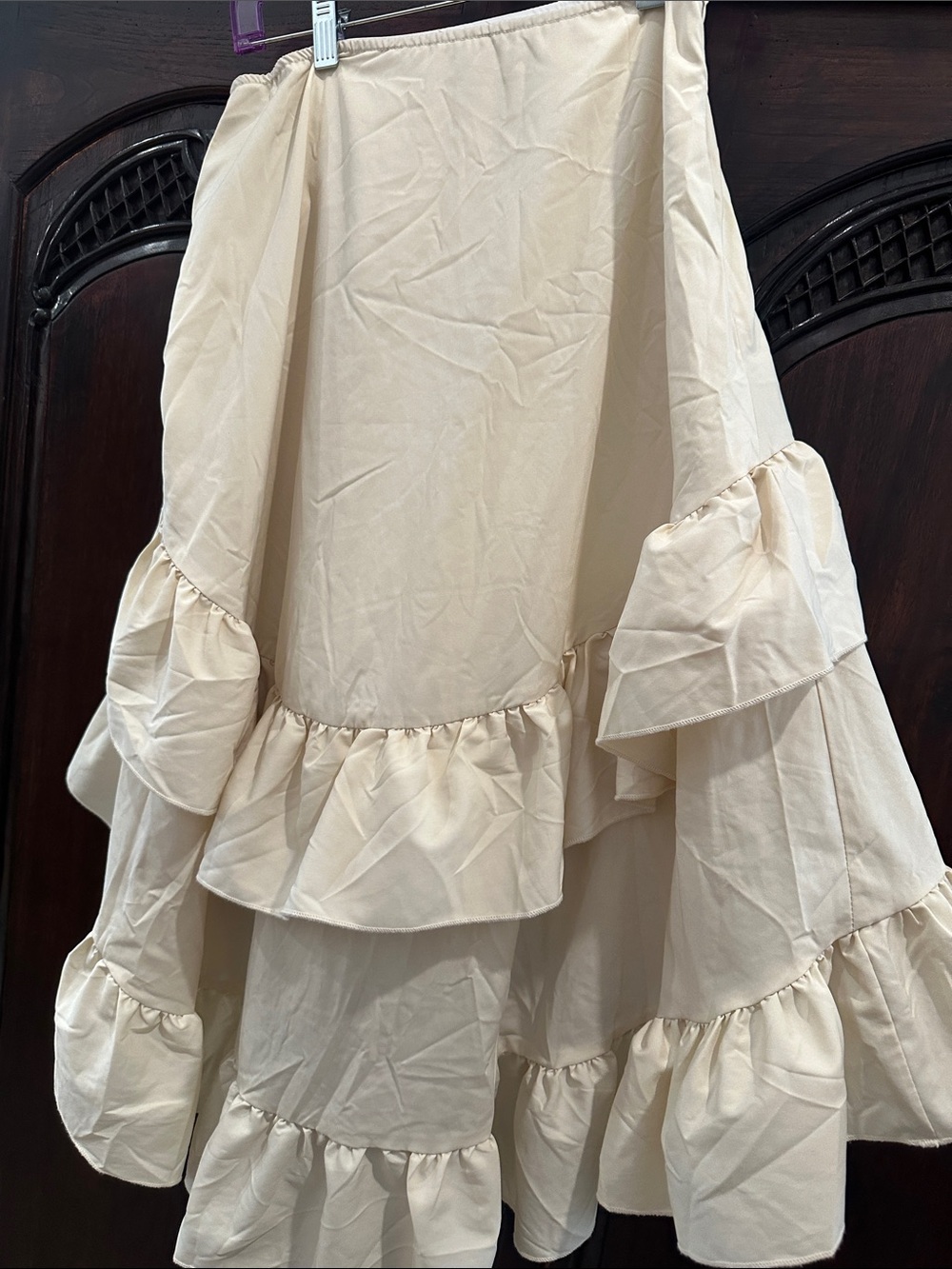 Cream Ruffle Tiered Skirt - Picture 4 of 7